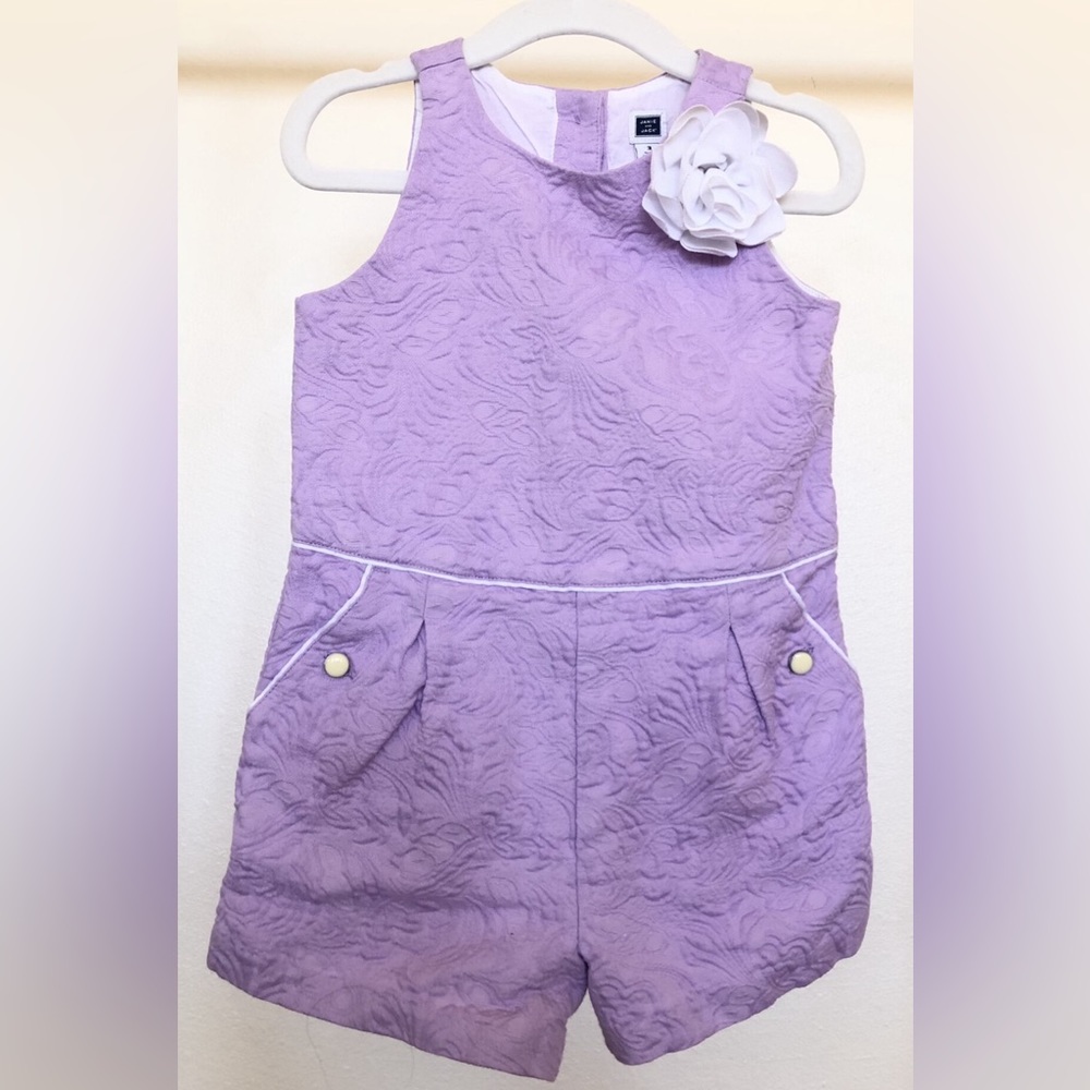 Janie and Jack Lavender Bloom Jacquard Romper